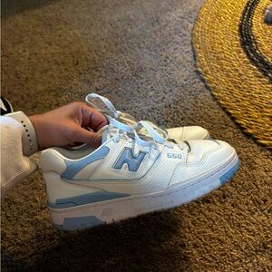 New Balance 550 White and Light Blue